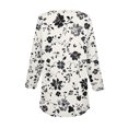 thumbnail image 4 of Olyvenn Womens Tops Dressy Casual 3/4 Sleeve Blouses Floral Printed Casual Button Up V Neck Business Work Shirts Multicolor XL, 4 of 5