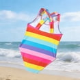 thumbnail image 5 of Kids Girls Bathing Suit Swimsuit Cute Toddler Rainbow Stripes for Children Swimming Swimwear, 5 of 8