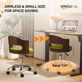 thumbnail image 3 of Ktaxon Office Computer Desk Chair with Rolling Wheels, Vanity Stool with Faux Leather Seat, Adjustable Task Chair for Study Make-up Dressing Green, 3 of 10