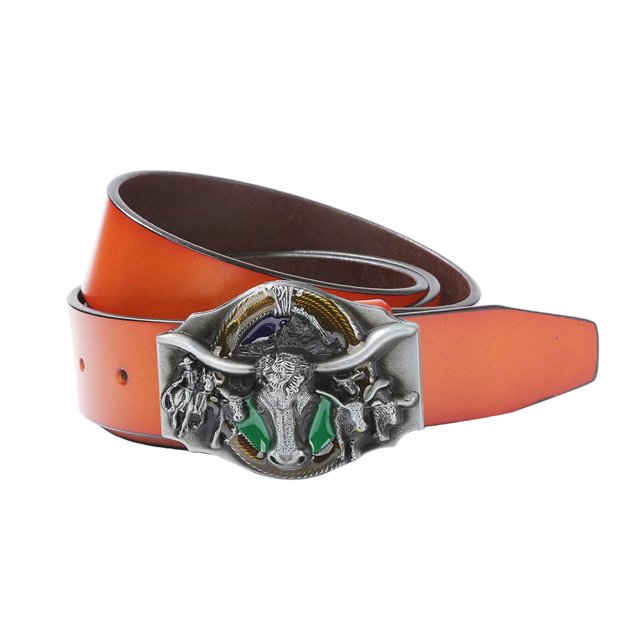 Western Style Cinturón De Cuero Para Hombre Cowboy Belt Buckle marrón Hugo Cinturones de vaquero occidentales