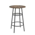 thumbnail image 6 of UHOMEPRO 3 Pieces Bar Table Set, Modern Bar Table Set with 2 Stools, Home Kitchen Breakfast Table and Chairs Set Ideal for Pub, Living Room, Breakfast Nook, Easy to Assemble, Rustic Brown, 6 of 9