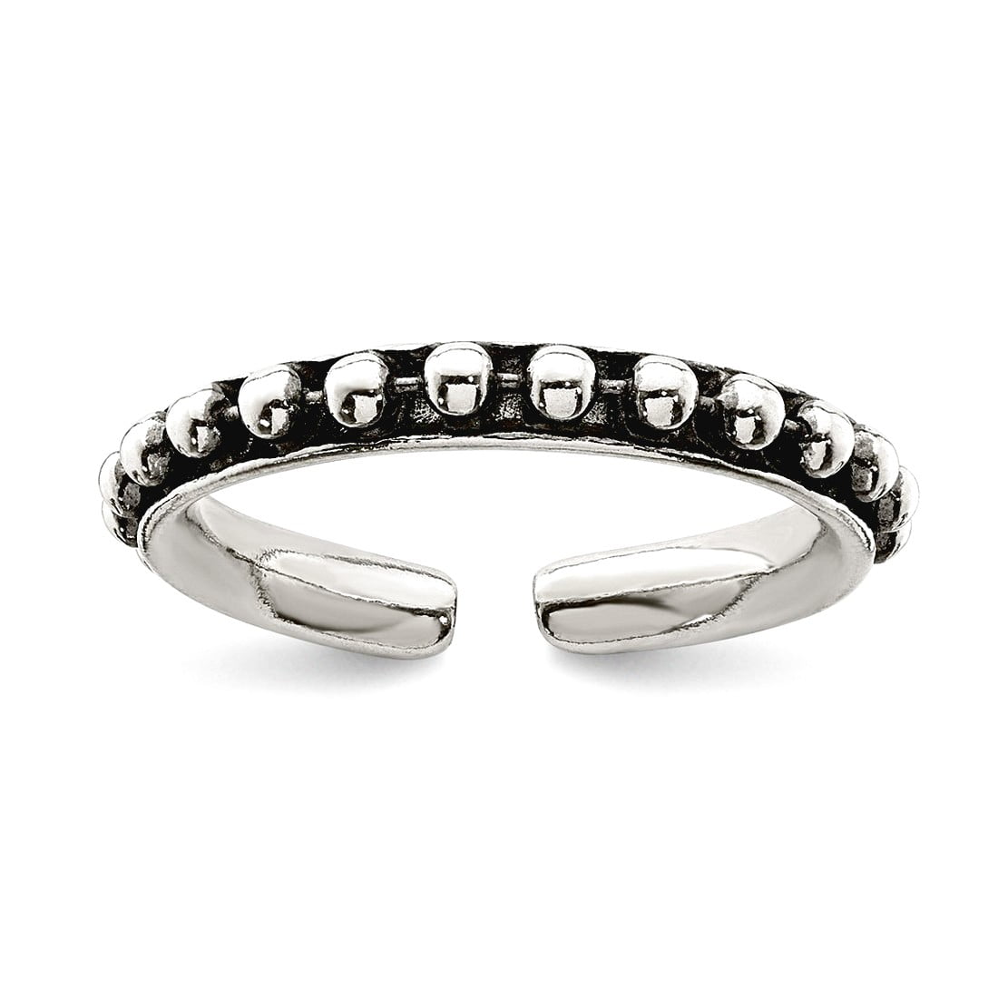 925 Sterling Silver Solid Oxidized toe ring 2.5mm Wide toe ring for Women - 1.5 Grams