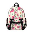 thumbnail image 3 of Football Flower Pink Pattern Cute School Backpack Bag for School with Padded Back and Adjustable Shoulder Straps 15.25"x11.5"x5.25", 3 of 5