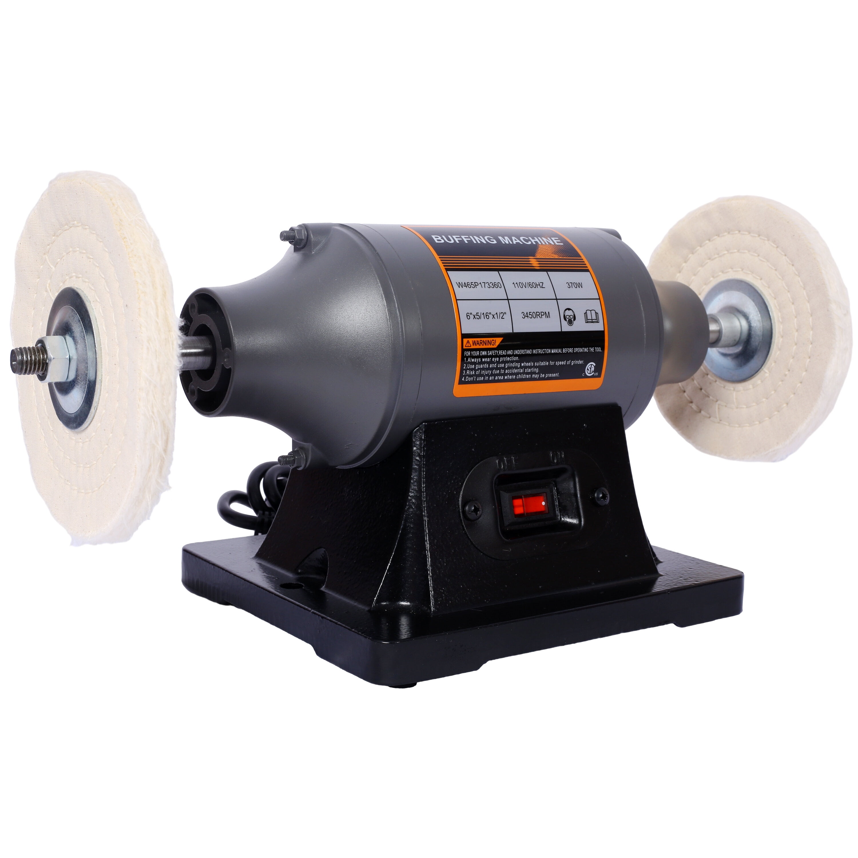 6-Inch Electric Polisher Bench Buffer Grinder - Includes 4PCs 80Ply Thic Buffing Wheels Ideal Benchtop Buffing Machine for Polishing Metal, Jewelry, , Wood, Jade, and Plastic.CSA Certificated