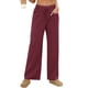thumbnail image 1 of Amzcrzy Pantalones Mujer A Rayas Informales Cintura Alta Cordón Elástico Tipo Bóxer Cómodos Holgados Anchos Con Bolsillos Tallas S-2XL Rojo, 1 of 8