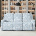 thumbnail image 2 of ZIATUBLES 8 PCS Recliner Sofa Covers for 3 Seater Counch, Soft Stretch Recliner Chair Covers with Storage Pockets Furniture Decor Slipcovers for Living Room, White Floral Light Blue, 2 of 9