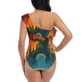 thumbnail image 5 of Pofeuu Abstract Tree Castle Print Women's One Piece Swimsuits One Shoulder Swimwear Asymmetric Ruffle Monokinis Bathing Suits-XX-Large, 5 of 6
