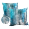 thumbnail image 2 of Outdoor Throw Pillow Cover Retro Rustic Turquoise Blue and Grey Waterproof Cushion Covers 2 Pack Modern Abstract Art Pillow Cases Home Decoration for Patio Garden Couch Sofa, 2 of 7