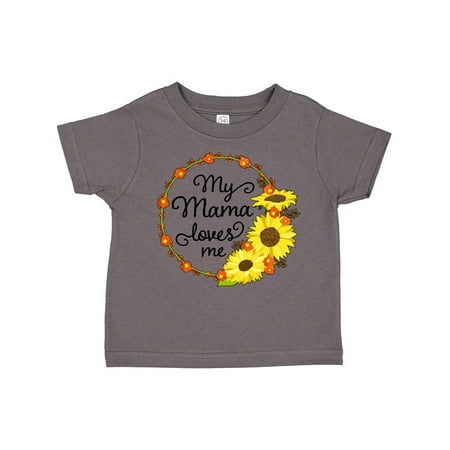 

Inktastic My Mama Loves Me with Sunflower Wreath Gift Toddler Boy or Toddler Girl T-Shirt