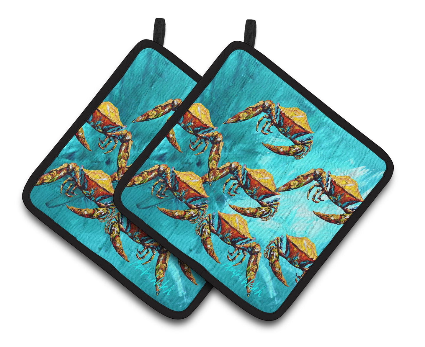 Crab Lotta Crabs Pair of Pot Holders