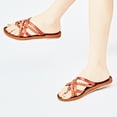thumbnail image 5 of Ataiwee Women's Flat Slide Sandals - Casual Comfort Braided Multiple Cross Pinstripe Flat Summer Sandals., 5 of 6