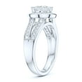 thumbnail image 4 of Sterling Silver Split Shank 1CT Simulated Round Brilliant Cut Diamond Halo Promise Engagement Ring (8), 4 of 6