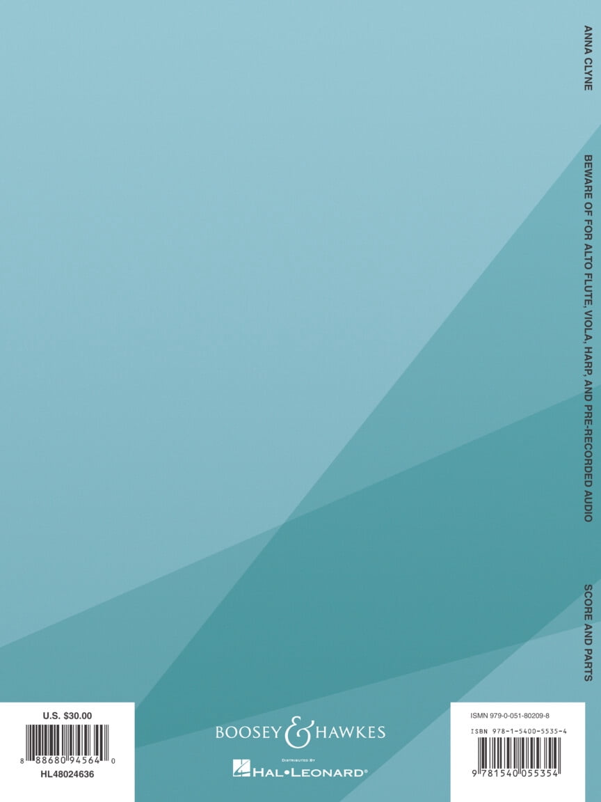 Beware of : For Alto Flute, Viola, Harp, and Pre-Recorded Audio Score and Parts (Sheet music)