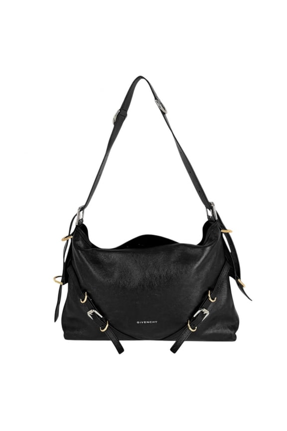 Pre-Owned Givenchy Women's Voyeux Medium Shoulder Bag, Handbag, Crossbody Leather, Black, Gold...