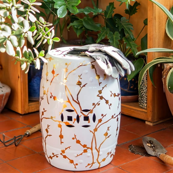 18" Gold Branches Garden Stool