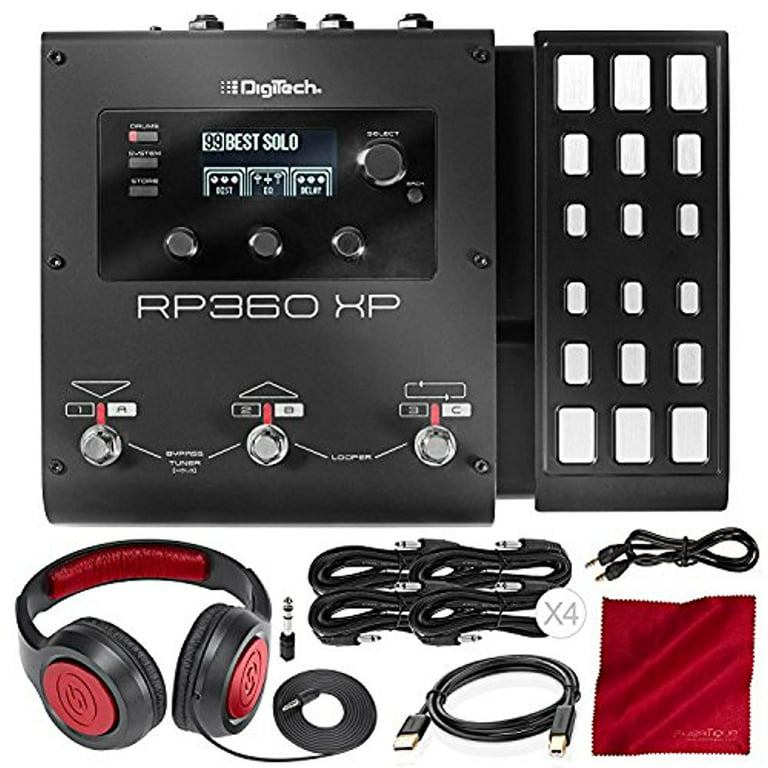 DigiTech RP360XP Guitar Multi-Effects Pedal with Samson Headphones
