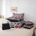 thumbnail image 6 of Manfei Vintage Camo 7-Piece King Bedding,Kawaii Deer King Bed in a Bag,Red Black,Black Reversible, 6 of 7