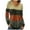 Brown, variant on qolati Womens Long Sleeve Shirts Trendy V Neck Color Block Basic Tshirt Lightweight Fall Casual Striped Tee Tunics Tops Brown M