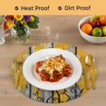 thumbnail image 4 of Spring Floral Daisy Round 13 Inch Placemats Set of 4, Vintage Butterfly Botanical Wooden Retro Art HeatResistant Non Slip Place Mats for Dining Table, Wipeable Kitchen Table Mats for Housewarming, 4 of 9