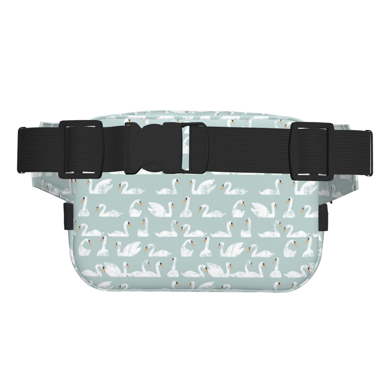 Hirioo White Swan for Double Layer Waist Bag Adjustable Fanny Pack For Travel Running Hiking
