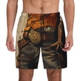 thumbnail image 3 of Uemuo Vintage Style Elk Pattern Mens Swim Trunks Quick Dry Board Shorts with Mesh Lining, Stretch Beach Shorts Quick Dry No-Chafing Board Shorts-Medium, 3 of 9