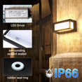 thumbnail image 4 of Luz de pared de 18w Luz exterior LED para exteriores Lámpara de pared para exteriores Ip65 Lámpara de pared Iluminación exterior LED para exteriores Lámpara impermeable de aluminio, 4 of 5