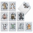 thumbnail image 1 of The Best Card Company - 20 Bulk Animal Note Cards Blank (4 x 5.12 Inch) - Fun Assorted Notecards with Envelopes (10 Designs, 2 Each) - Critter Snow Angels AM4187OCB-B2x10, 1 of 4