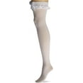 thumbnail image 2 of Zhengup Women's Opaque Thigh Highs with Satin Ruffle Trim and Bow, 2 of 3
