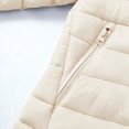 thumbnail image 3 of Jalioing Puffer Jacket for Kids Winter Lightweight Long Sleeve Zipper Up Thermal Coat Solid Color Hooded Puffy Outerwear, 3 of 7