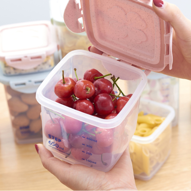 12 Uds caja de almacenamiento de cocina nevera caja de almacenamiento fresco caja de almuerzo contenedor de almacenamiento de alimentos 4 tama?os == LingWen 1327534309089