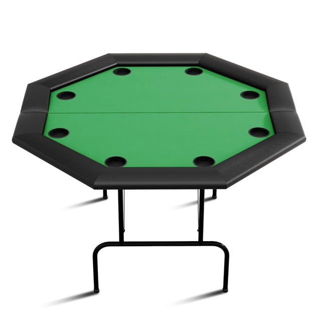Professional Poker Tables - 8-Player Poker Table,Foldable & Portable Design with Collapsible Legs & Cup Holders | Ideal for Texas