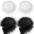 thumbnail image 1 of 4x tela de piel sintética parches de tela Artificial disfraz piel peluda tela de piel peluda para árbol de Navidad sombrero zapatos vacaciones Blanco negro Sunnimix Tela de piel sintética, 1 of 7