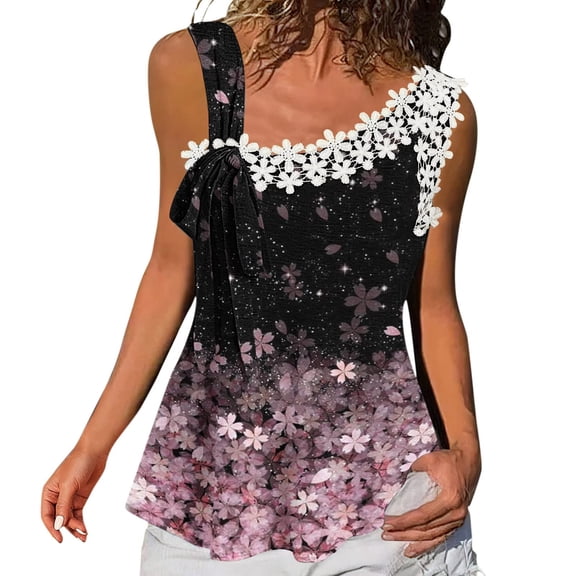 Aoochasliy Tank Tops for Women Fashion Woman Causal Solid Printing Blouse Bandage Sleeveless T-Shirt Summer Tops
