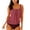 style 04-Red, variant on Women's Bikini Swimsuits Two Piece High Wasit Retro Flounce Bathing Suits Top 2 PC Bathing Suit Black M