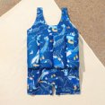 thumbnail image 5 of mgoYE Toddler Swimsuit with Hat for Boys Girls, Sleeveless Swim Suit|Dark Blue 5-6 Years, 5 of 7