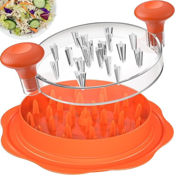 10" Pro Chicken Shredder Tool Twist Large for Kitchen, BPA-Free Food-Safe Meat Grinder, Visible Chicken Breast Meat Shredder with Strong Anti-Slip Bottom & Ergonomic Handle, Orange