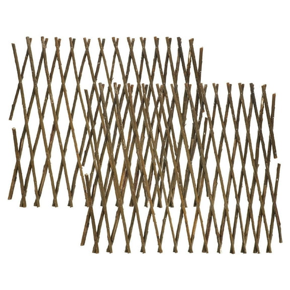 BESTONZON 2Pcs Garden Wooden Fence Lattice Outdoor Fencing For Balcony Decor Coffee