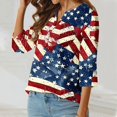 thumbnail image 5 of 4th of July Summer Savings Clearance! LADIGASU Womens Tops Henley Neck Buttons Sexy Shirts Short Sleeve Dressy Blouses 2024 Geometric Print Pullover Clothes, 5 of 6