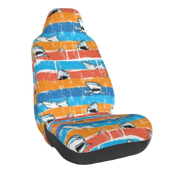 Lsque Shark On Line Pattern Car Seat Covers for Front Seats , Waterproof Seat Covers for Cars, Sporty Front Seat Covers,Car Seat Cover Protector Front Seats