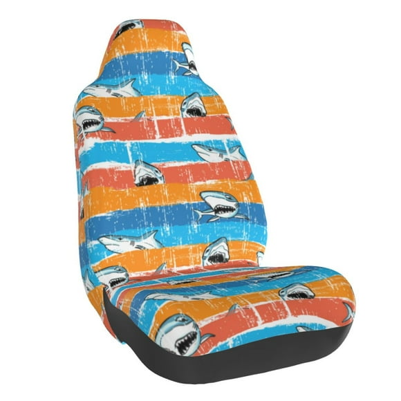 Lsque Shark On Line Pattern Car Seat Covers for Front Seats , Waterproof Seat Covers for Cars, Sporty Front Seat Covers,Car Seat Cover Protector Front Seats