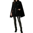 thumbnail image 2 of INSPIRE CHIC Women's Winter Slit Sleeve Double Breasted Cloak Coat M Black, 2 of 6