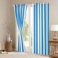 thumbnail image 3 of Manfei Geometric Stripe Blackout Curtains Set of 2 (52x84 Each),Contemporary Minimalist Curtain, Blue White, 3 of 6