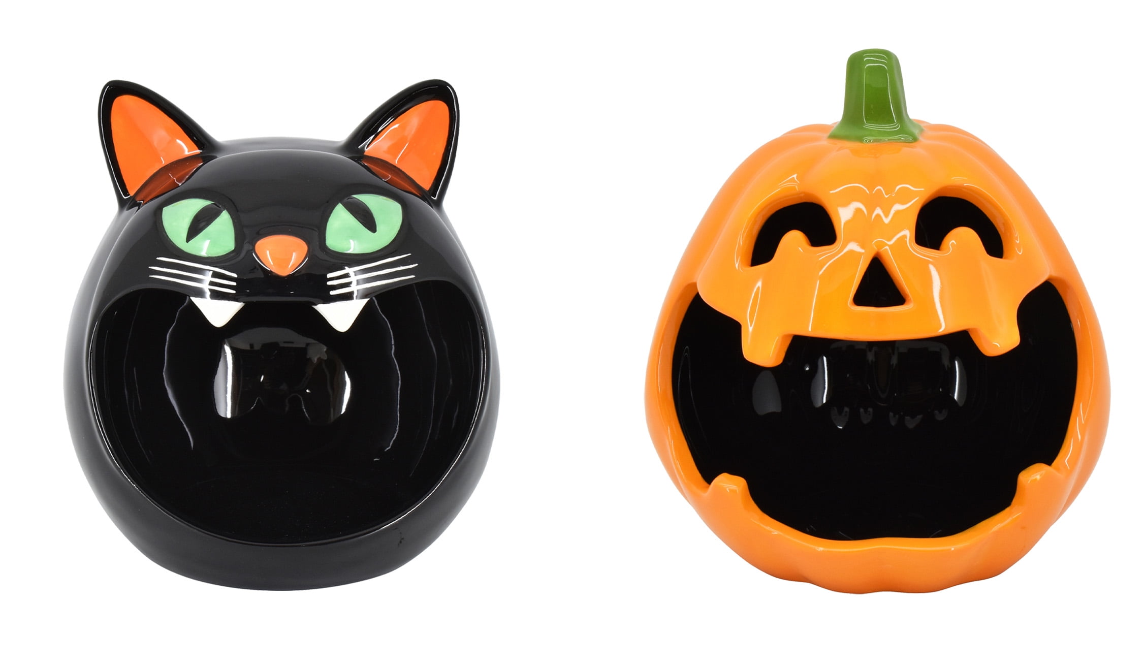 Way To Celebrate Candy Bowl- Cat & Pumpkin