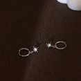 thumbnail image 3 of 6 Pcs/6 Pairs Hypoallergenic Stud Post 14K Gold Plated Earrings for Women Moon Star Hoop Stackable Cubic Zirconia Chain Dangle Earring Set Stacks for Multiple Piercings, 3 of 5