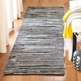 thumbnail image 2 of SAFAVIEH Rag Fergal Striped Cotton Runner Rug, Black/Multi, 2'3" x 12', 2 of 11