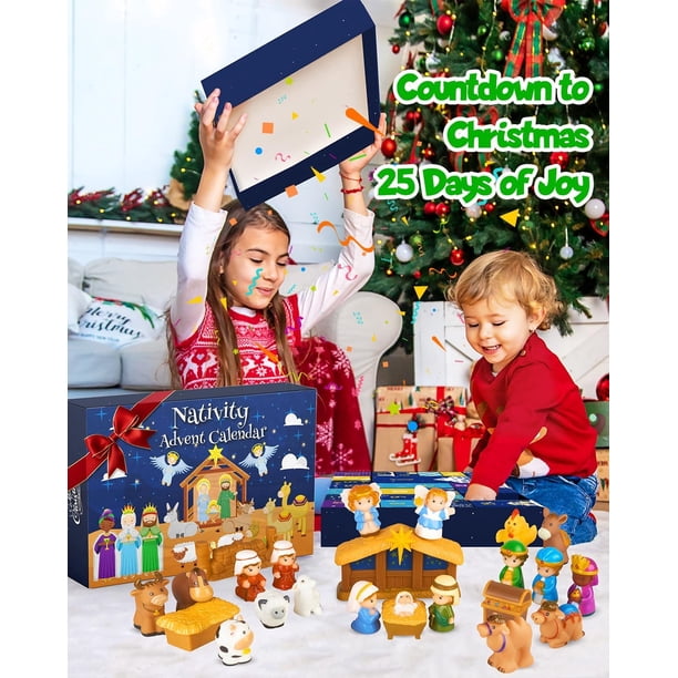 2025 Nativity Advent Calendar with 25 Piece Playset for Kids - Daily ...