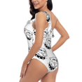 thumbnail image 5 of Yiaed Cool Dog Print Women One Piece Swimsuits Tummy Control One Shoulder Bathing Suits Pattern Ruffle Swimwear-Medium, 5 of 8