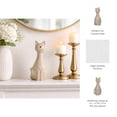 thumbnail image 5 of Skinny Sitting Kitty Figurine for Home Decor - Ceramic Stoneware Sculpture for Bathroom, Office, Living Room and Shelf Display - Smiling Cat Ornament for Coffee Table and Room Decor - 9", Gray, 5 of 13