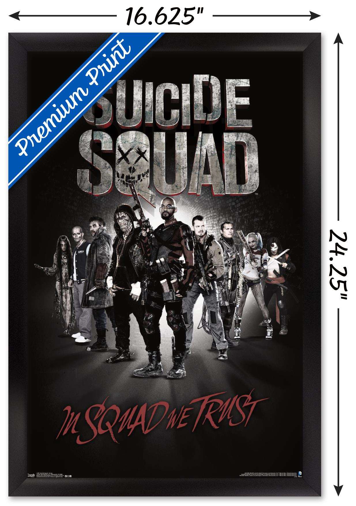 DC Comics Movie - Suicide Squad - Group Wall Poster, 14.725" x 22.375", Framed