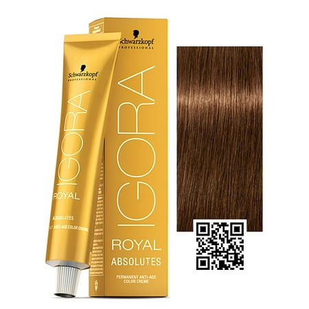 Schwarzkopf Igora Royal Absolutes Anti-Age Permanent Hair Color, 6-460 Medium Blonde Natural Beige